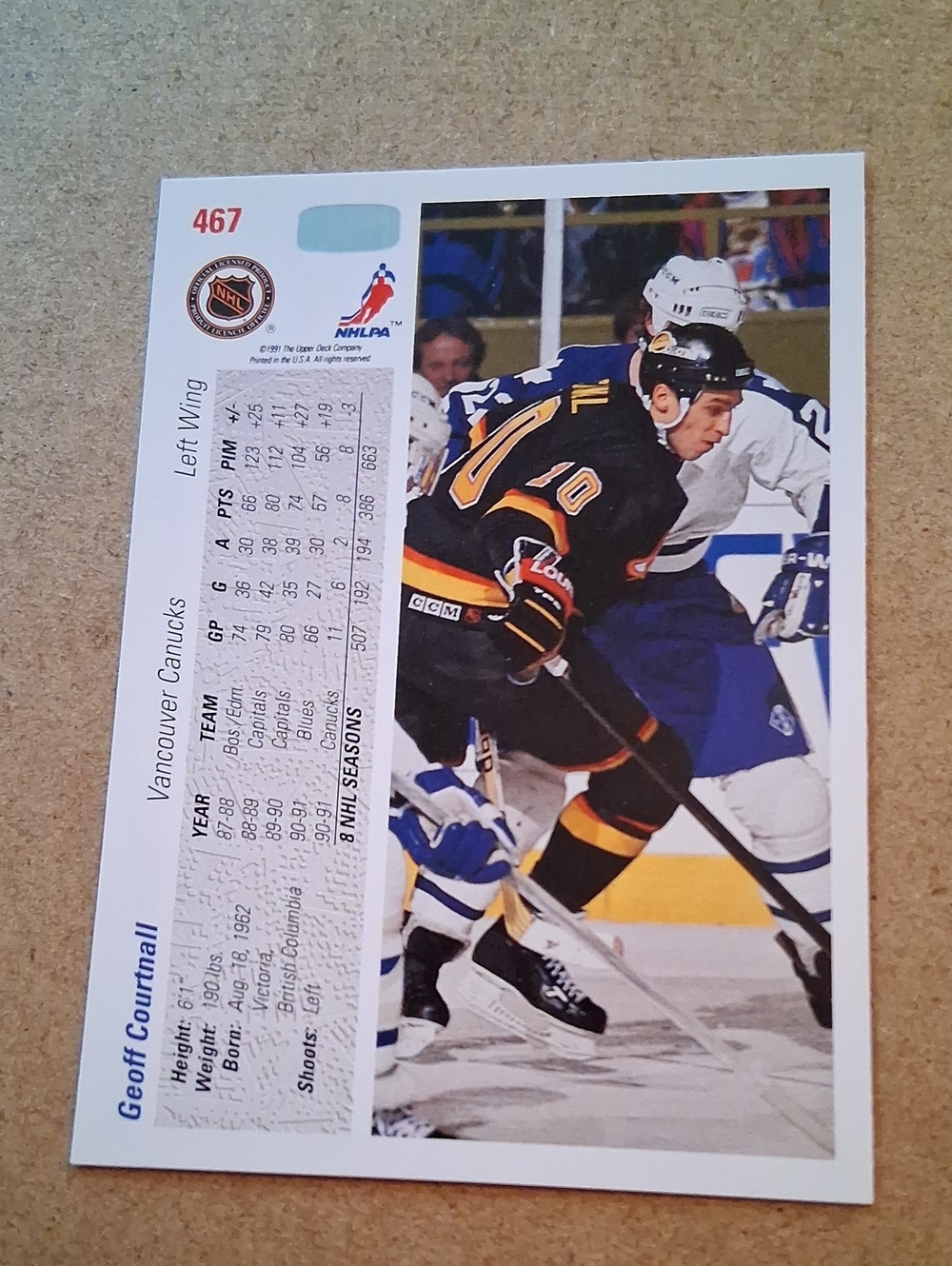 Russ & Geoff Courtnall NHL Hockey Trading Cards - Picture 2 of 13